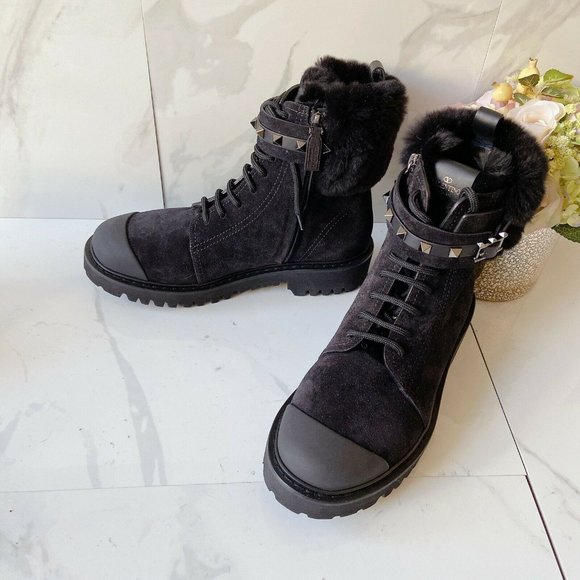 VALENTINO GARAVANI Rockstud Combat Ankle Boot Lace - Picture 3 of 10